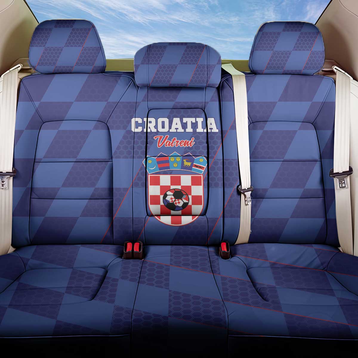 Croatia Football Back Car Seat Cover Come On Vatreni - Wonder Print Shop