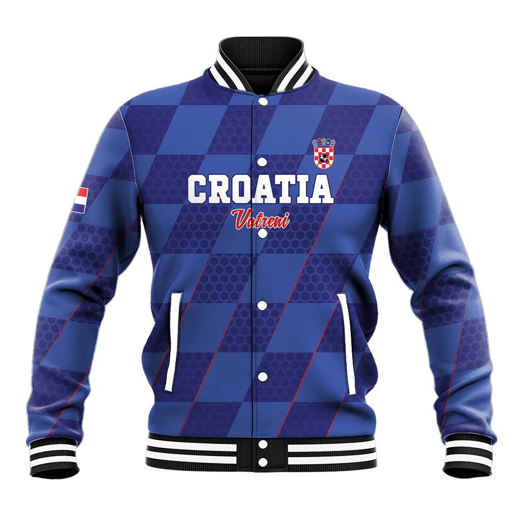 Custom Croatia Football Baseball Jacket Come On Vatreni - Wonder Print Shop
