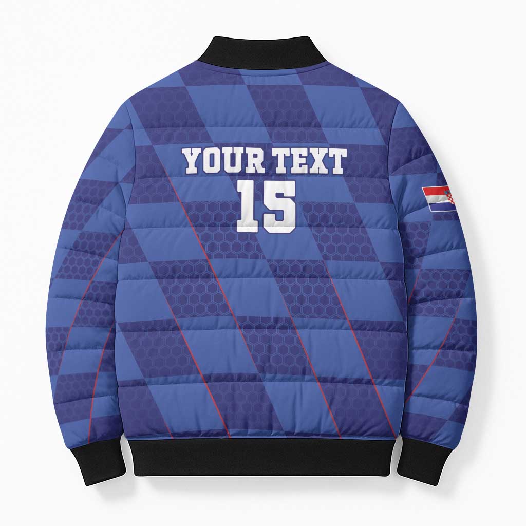 Custom Croatia Football Bomber Puffer Jacket Come On Vatreni - Wonder Print Shop