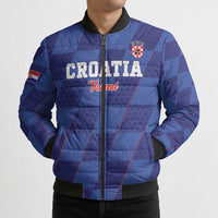 Custom Croatia Football Bomber Puffer Jacket Come On Vatreni - Wonder Print Shop