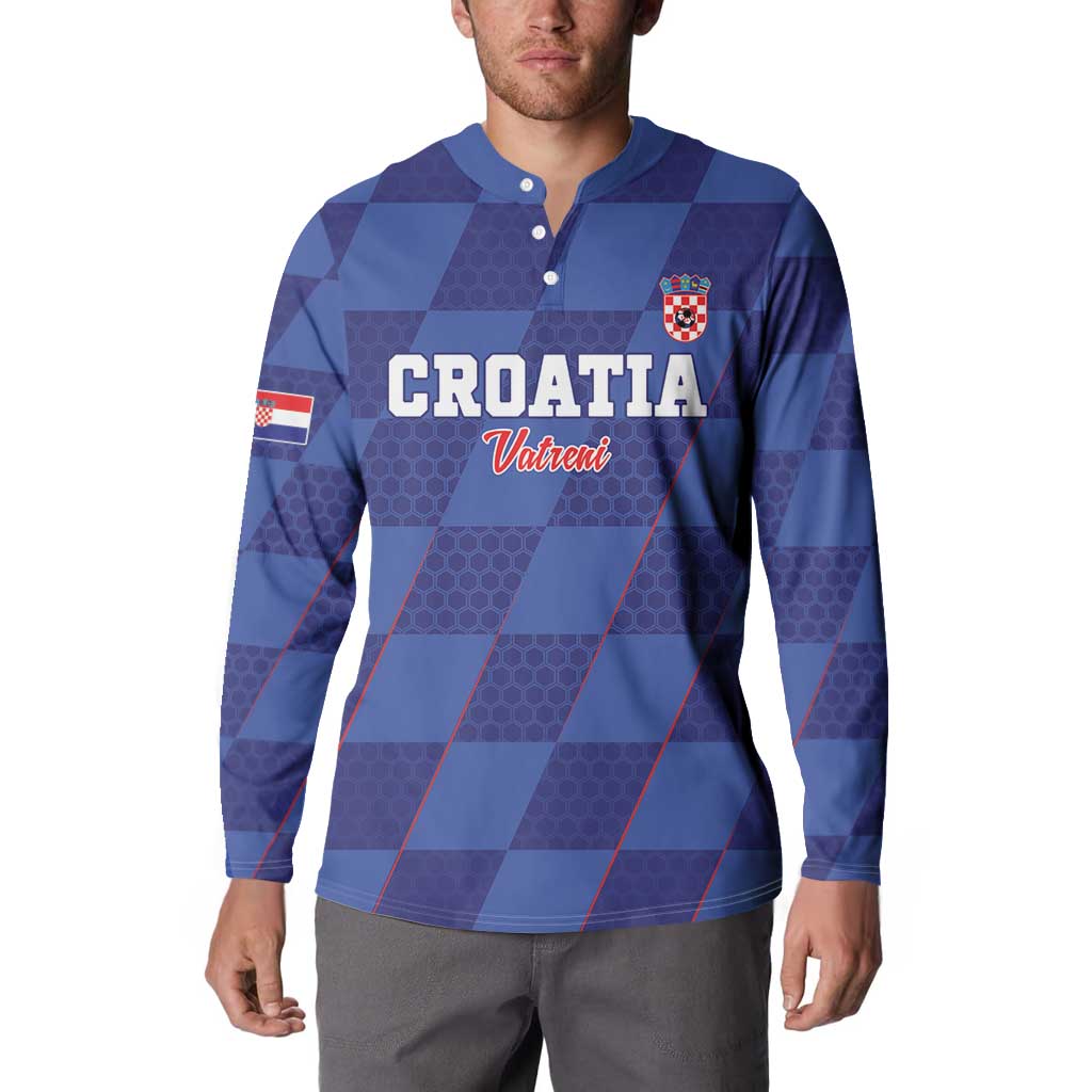 Custom Croatia Football Button Sweatshirt Come On Vatreni - Wonder Print Shop