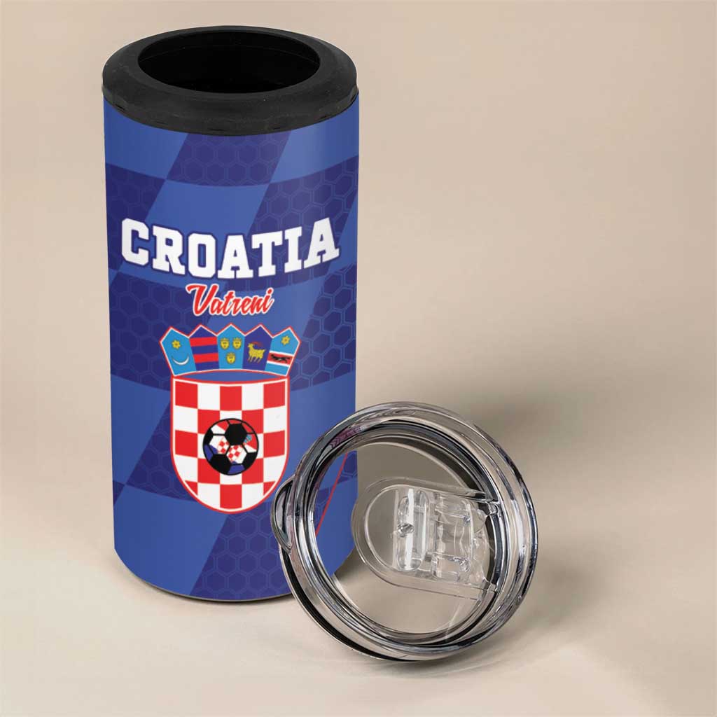 Custom Croatia Football 4 in 1 Can Cooler Tumbler Come On Vatreni - Wonder Print Shop