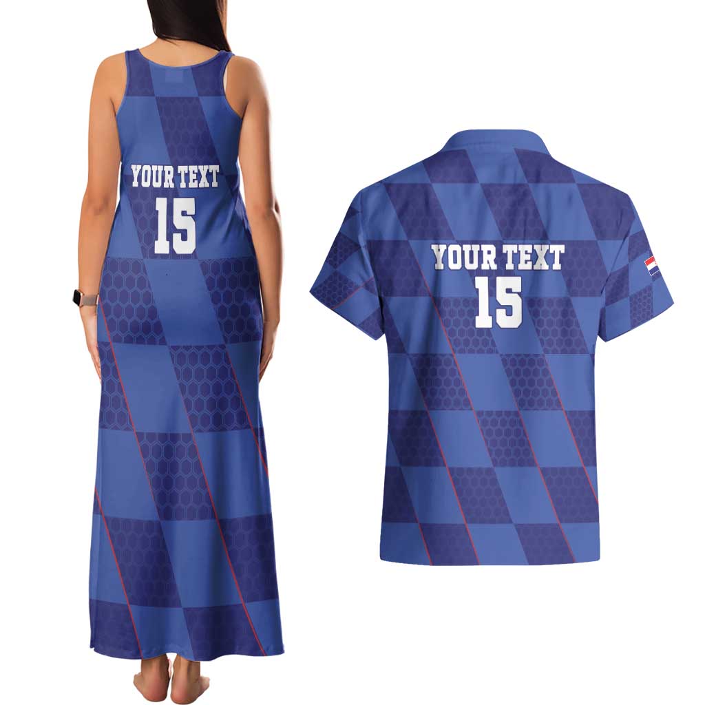 Custom Croatia Football Couples Matching Tank Maxi Dress and Hawaiian Shirt Come On Vatreni - Wonder Print Shop
