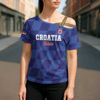 Custom Croatia Football Cross Shoulder Shirt Come On Vatreni - Wonder Print Shop