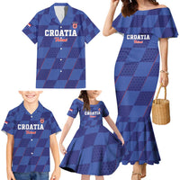 Custom Croatia Football Family Matching Mermaid Dress and Hawaiian Shirt Come On Vatreni - Wonder Print Shop