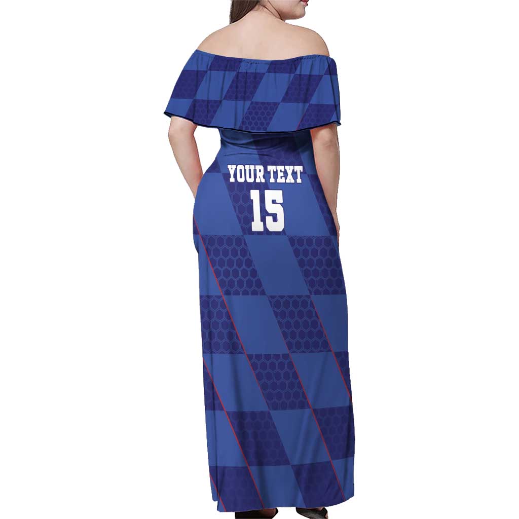 Custom Croatia Football Family Matching Off Shoulder Maxi Dress and Hawaiian Shirt Come On Vatreni - Wonder Print Shop