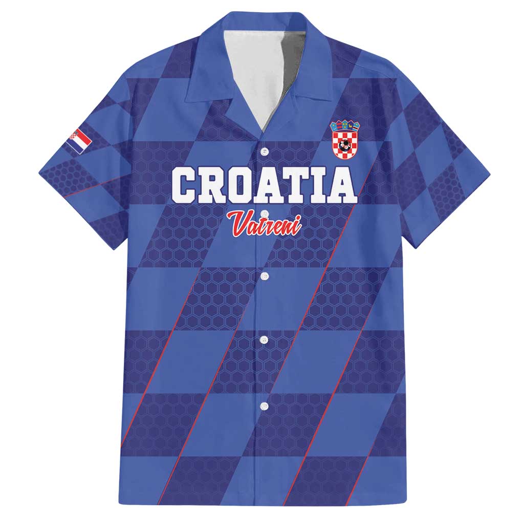 Custom Croatia Football Family Matching Off Shoulder Short Dress and Hawaiian Shirt Come On Vatreni - Wonder Print Shop
