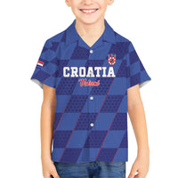 Custom Croatia Football Family Matching Off Shoulder Short Dress and Hawaiian Shirt Come On Vatreni - Wonder Print Shop
