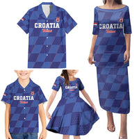 Custom Croatia Football Family Matching Puletasi and Hawaiian Shirt Come On Vatreni - Wonder Print Shop