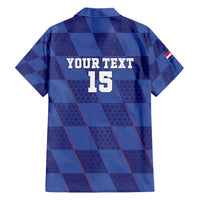 Custom Croatia Football Family Matching Short Sleeve Bodycon Dress and Hawaiian Shirt Come On Vatreni - Wonder Print Shop