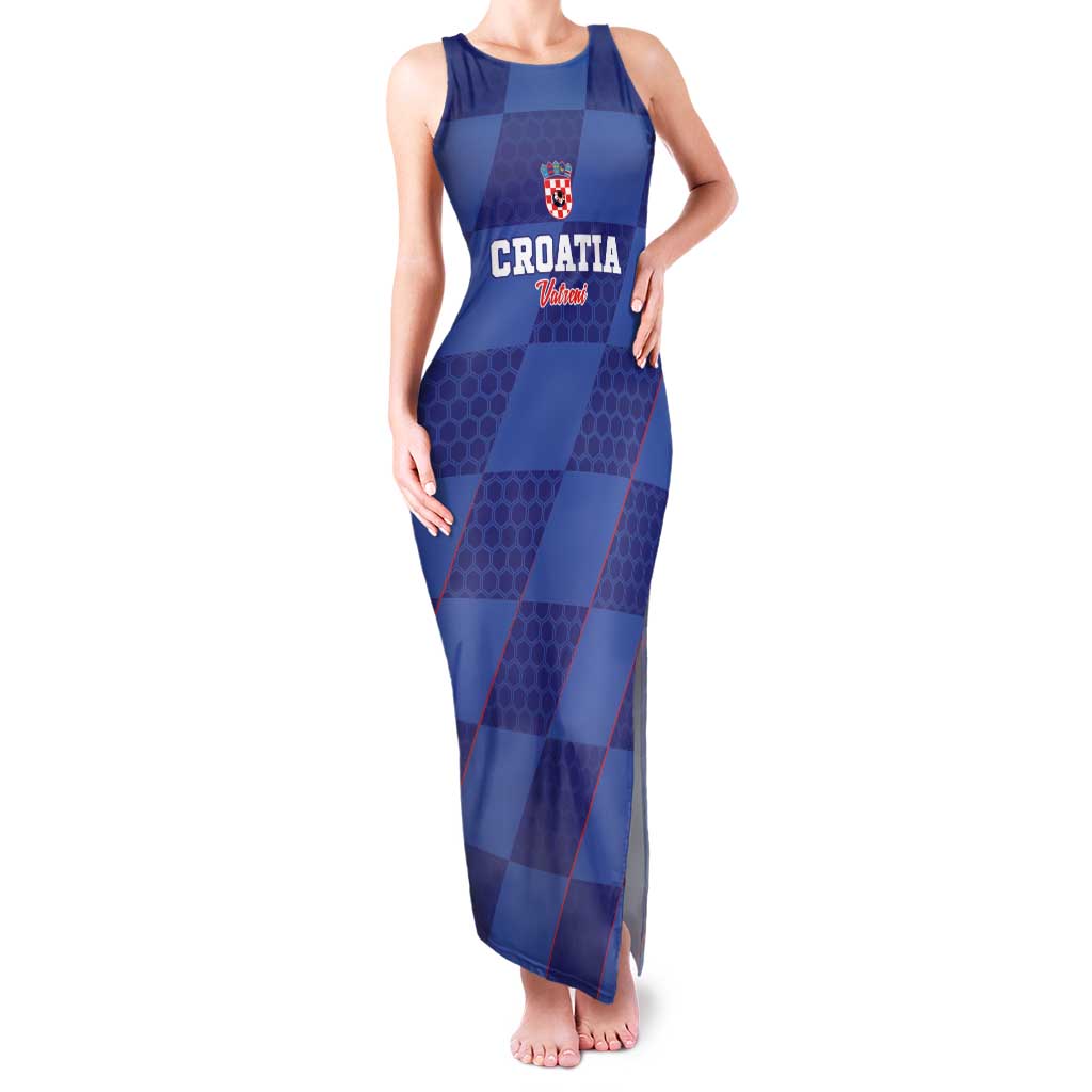 Custom Croatia Football Family Matching Tank Maxi Dress and Hawaiian Shirt Come On Vatreni - Wonder Print Shop