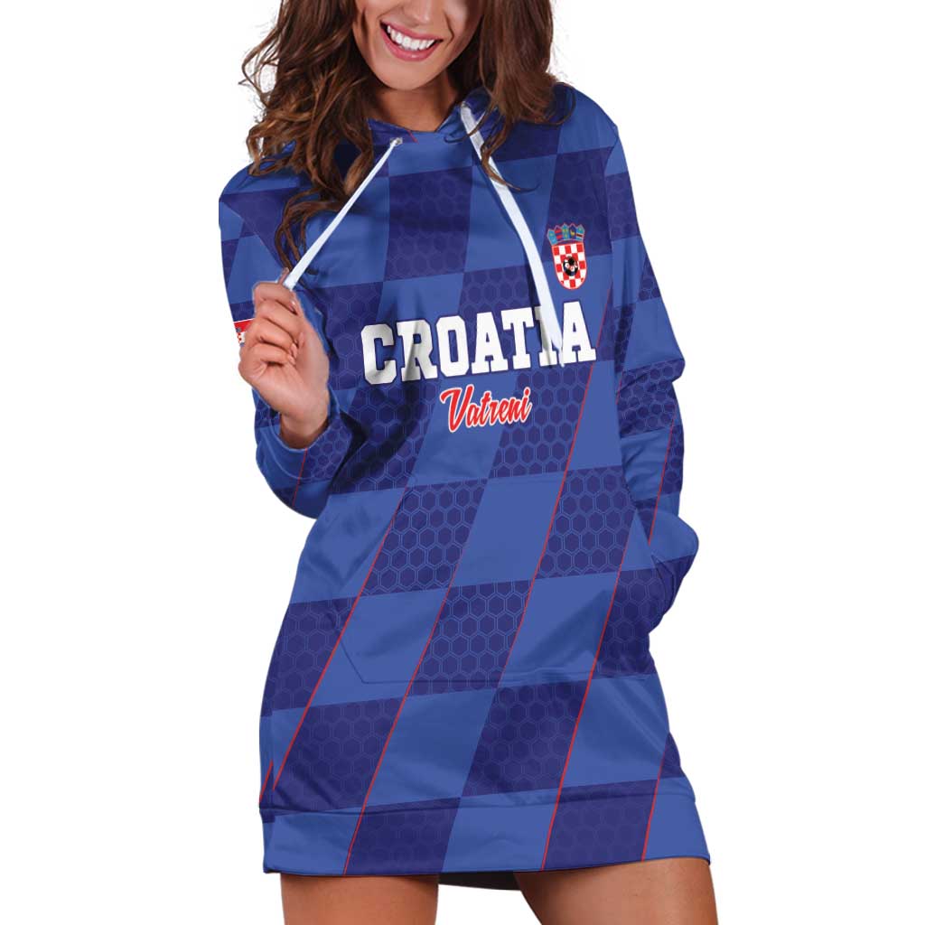Custom Croatia Football Hoodie Dress Come On Vatreni - Wonder Print Shop