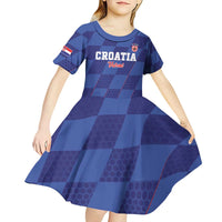 Custom Croatia Football Kid Short Sleeve Dress Come On Vatreni - Wonder Print Shop