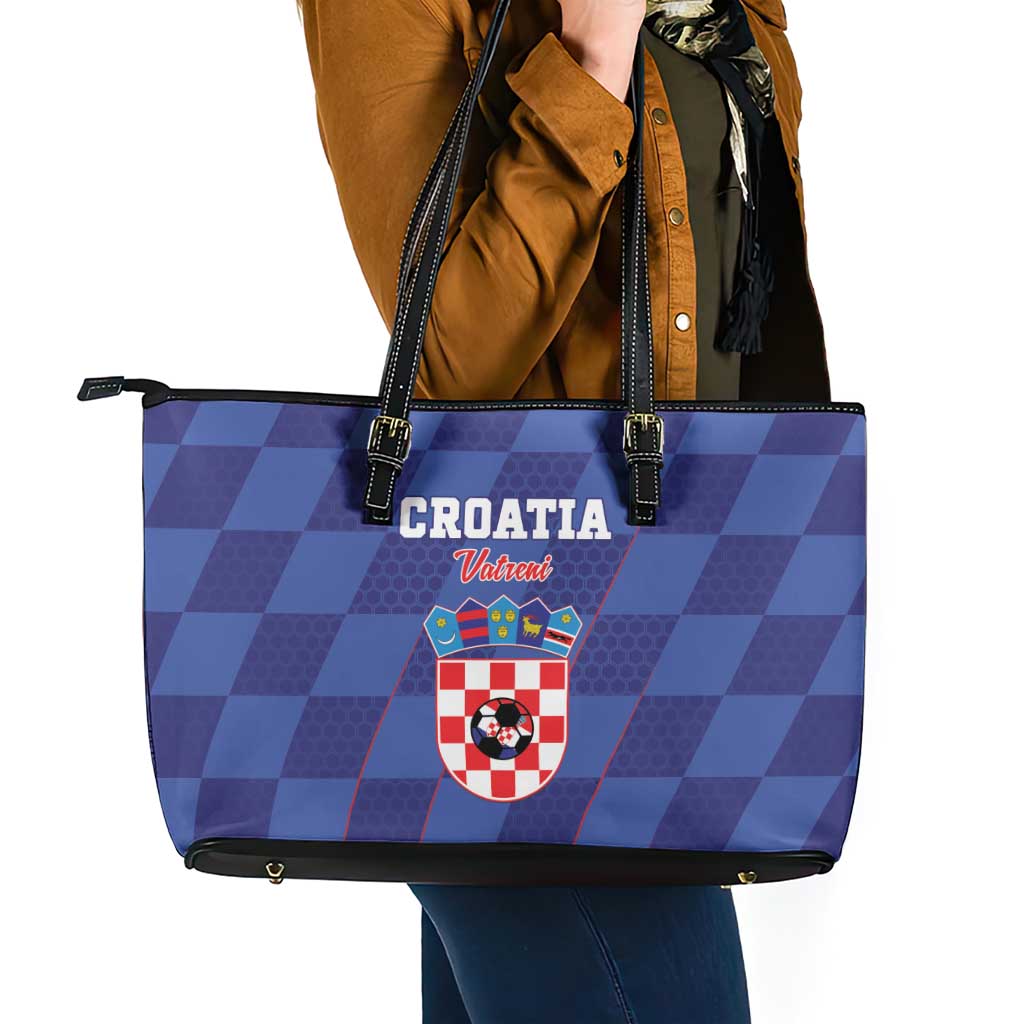 Croatia Football Leather Tote Bag Come On Vatreni - Wonder Print Shop