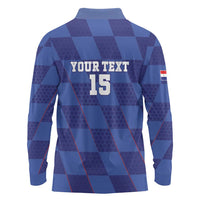 Custom Croatia Football Long Sleeve Polo Shirt Come On Vatreni - Wonder Print Shop