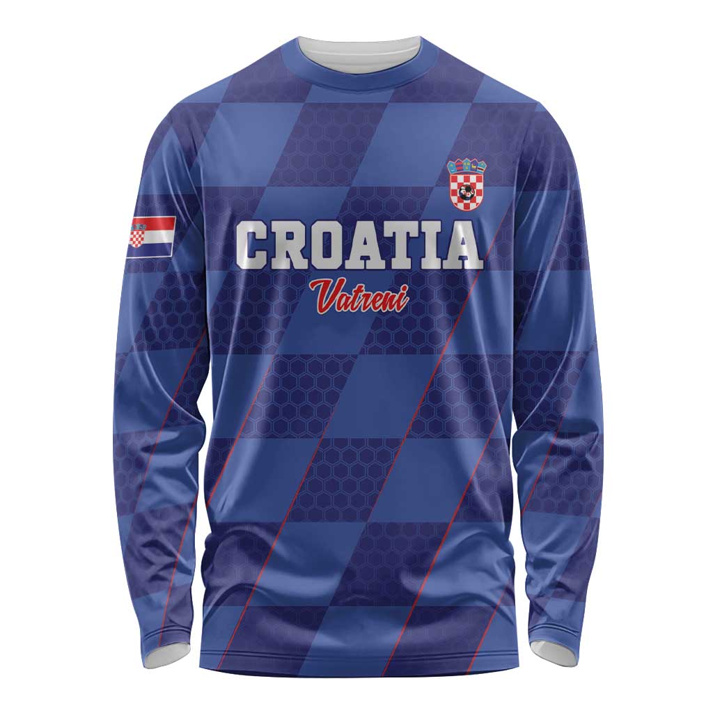Custom Croatia Football Long Sleeve Shirt Come On Vatreni - Wonder Print Shop