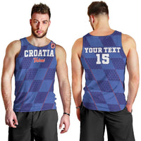 Custom Croatia Football Men Tank Top Come On Vatreni - Wonder Print Shop