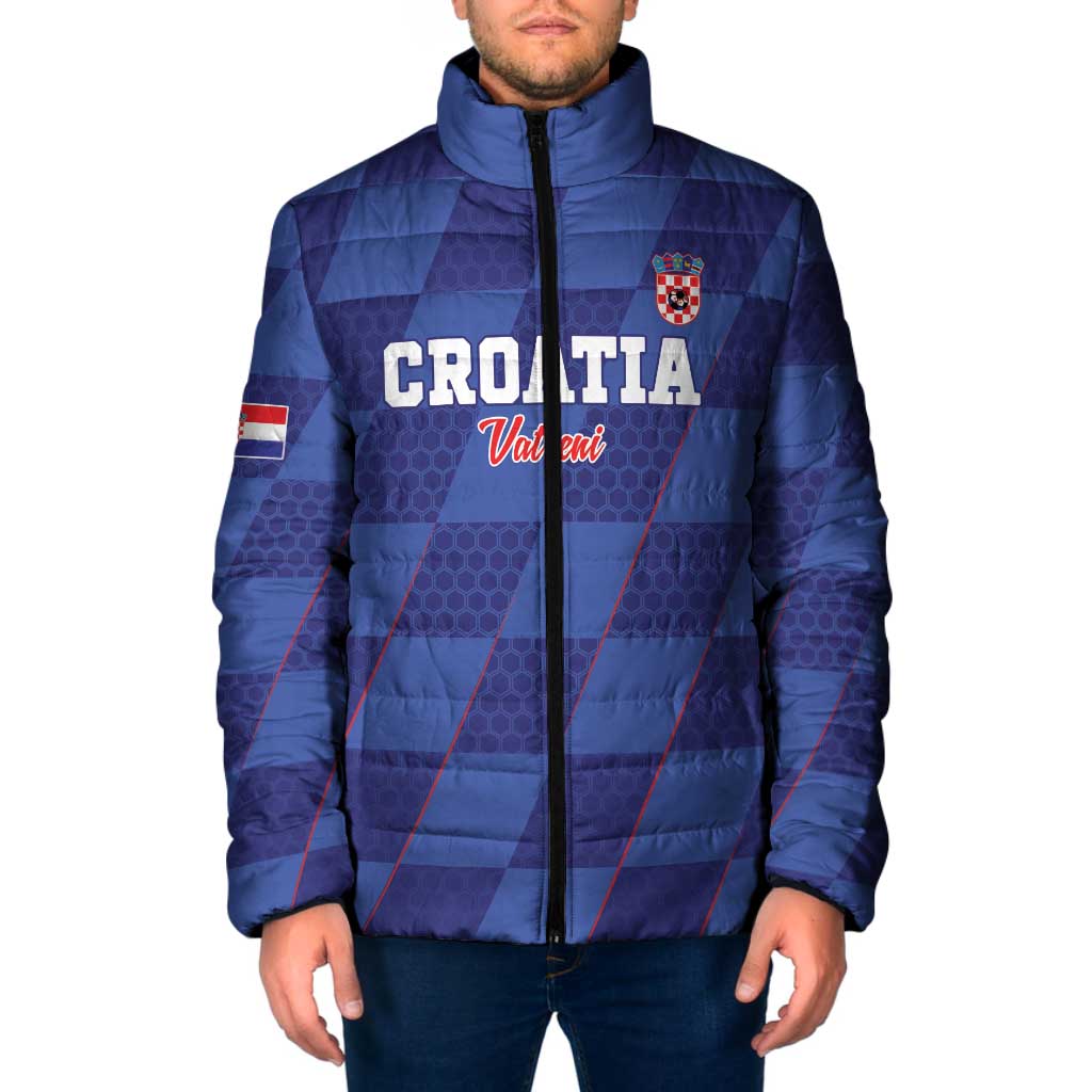 Custom Croatia Football Padded Jacket Come On Vatreni - Wonder Print Shop