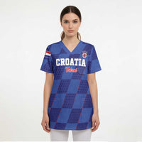 Custom Croatia Football Scrub Top Come On Vatreni - Wonder Print Shop