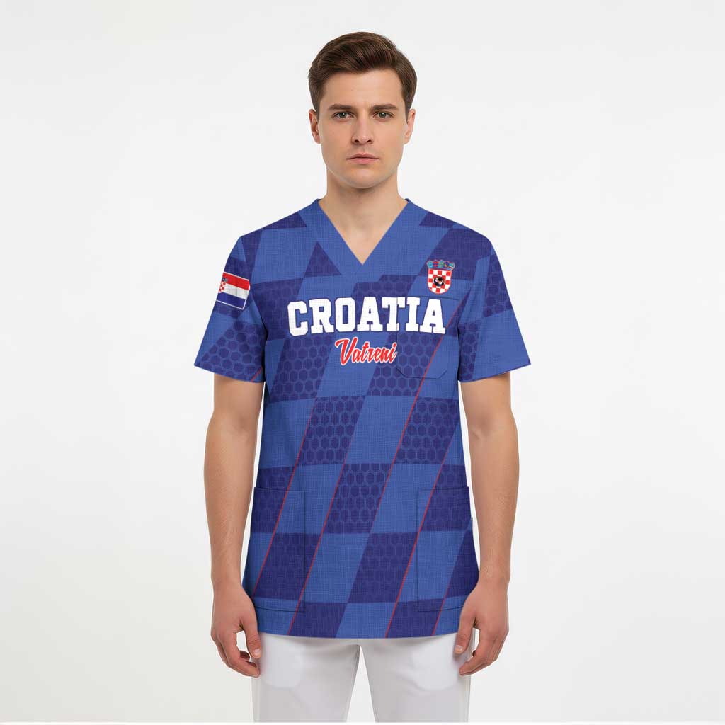 Custom Croatia Football Scrub Top Come On Vatreni - Wonder Print Shop