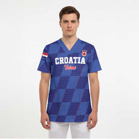 Custom Croatia Football Scrub Top Come On Vatreni - Wonder Print Shop