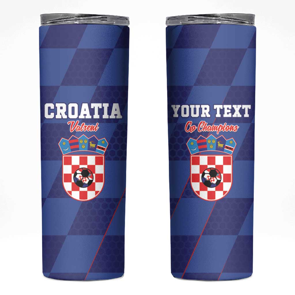 Custom Croatia Football Skinny Tumbler Come On Vatreni - Wonder Print Shop