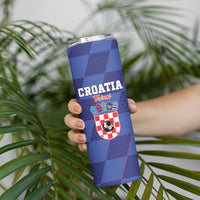 Custom Croatia Football Skinny Tumbler Come On Vatreni - Wonder Print Shop