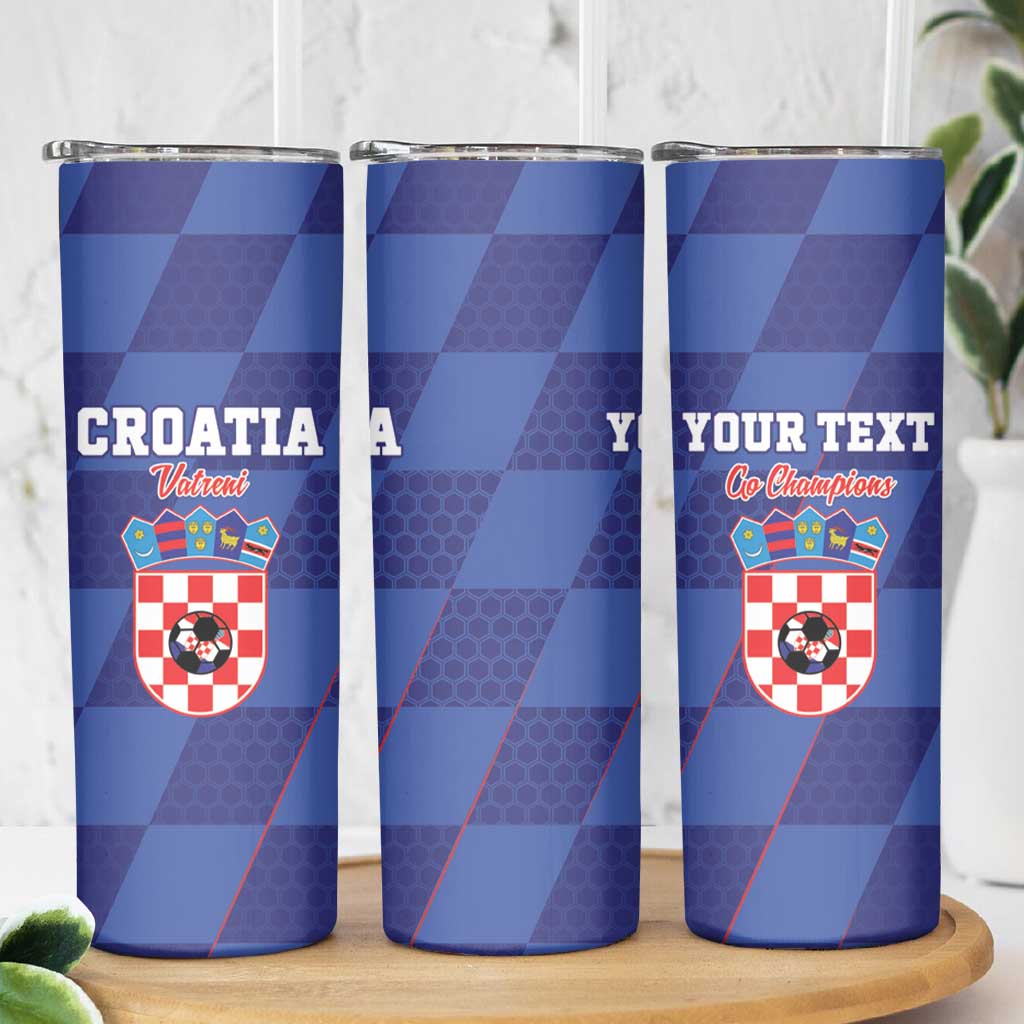 Custom Croatia Football Skinny Tumbler Come On Vatreni - Wonder Print Shop