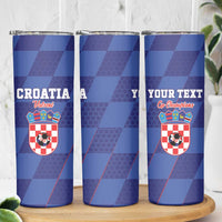 Custom Croatia Football Skinny Tumbler Come On Vatreni - Wonder Print Shop