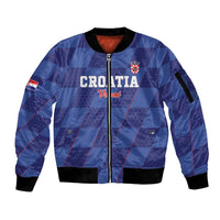 Custom Croatia Football Sleeve Zip Bomber Jacket Come On Vatreni - Wonder Print Shop