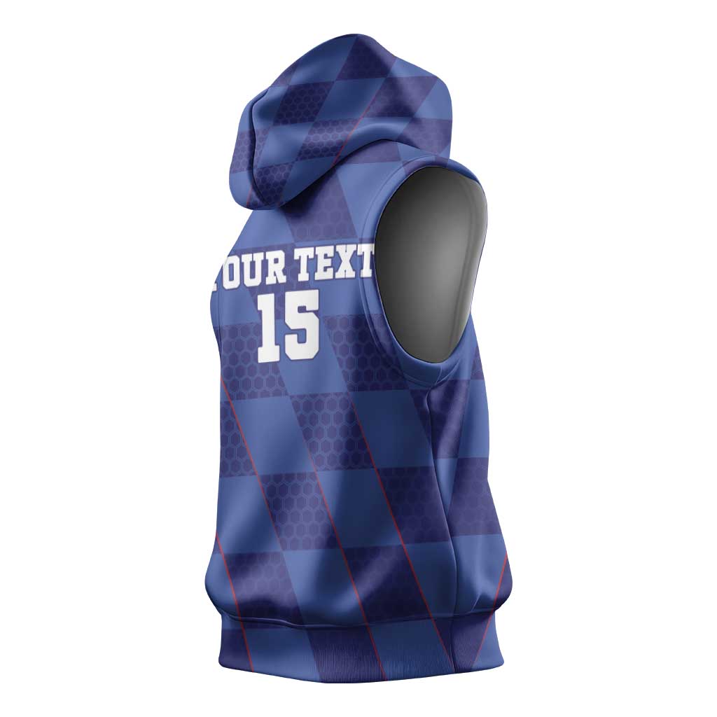 Custom Croatia Football Sleeveless Hoodie Come On Vatreni - Wonder Print Shop