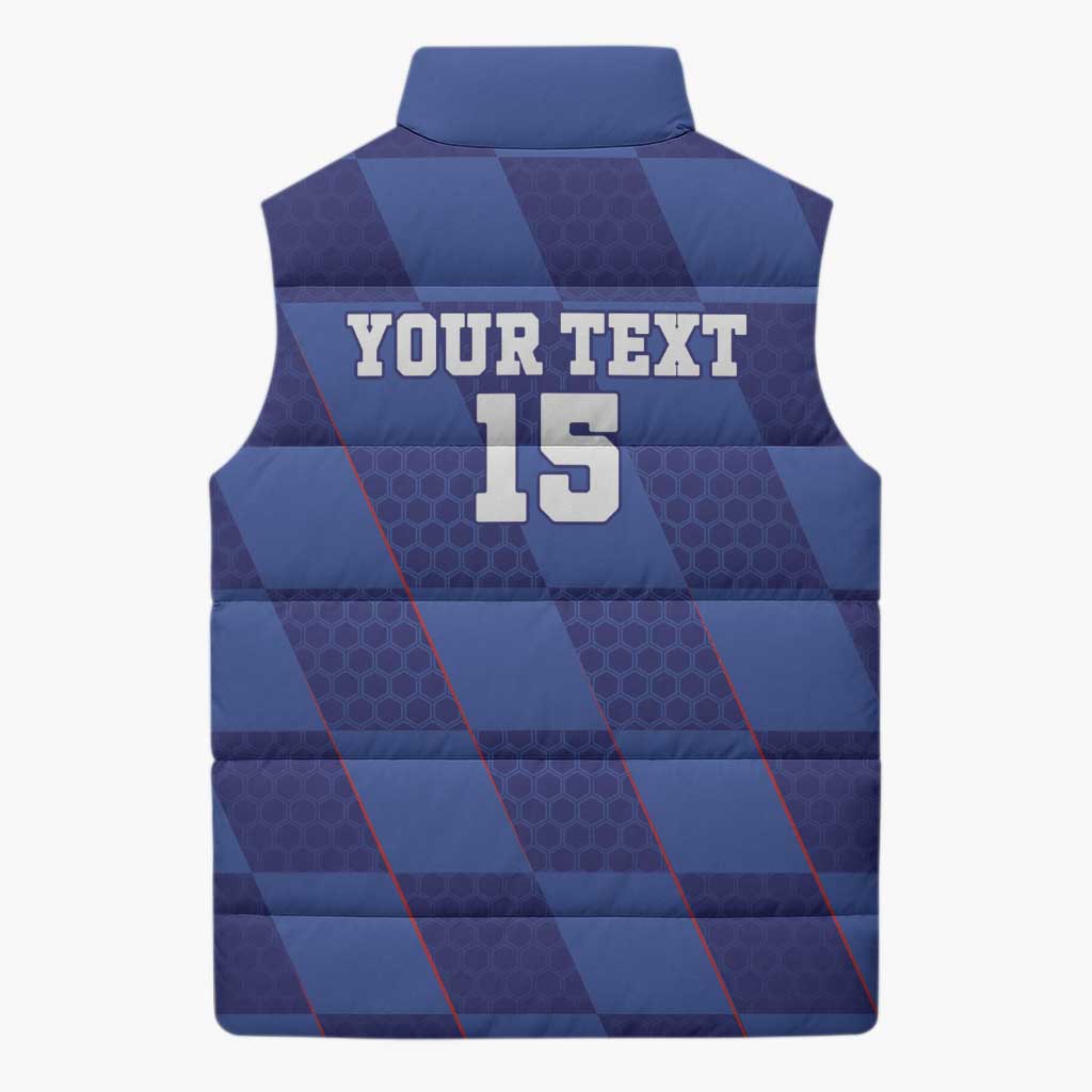 Custom Croatia Football Sleeveless Puffer Jacket Come On Vatreni - Wonder Print Shop