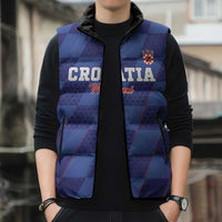 Custom Croatia Football Sleeveless Puffer Jacket Come On Vatreni - Wonder Print Shop
