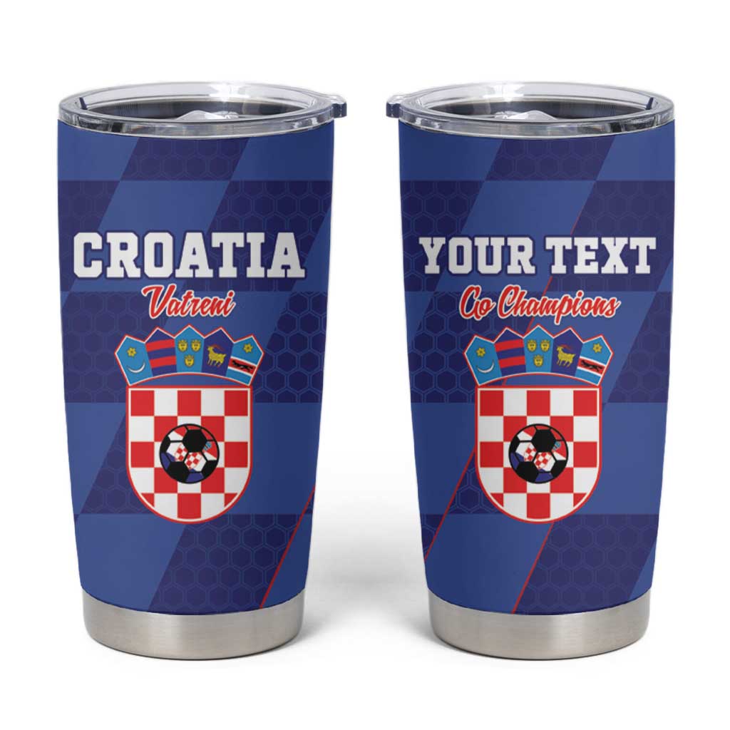 Custom Croatia Football Tumbler Cup Come On Vatreni - Wonder Print Shop