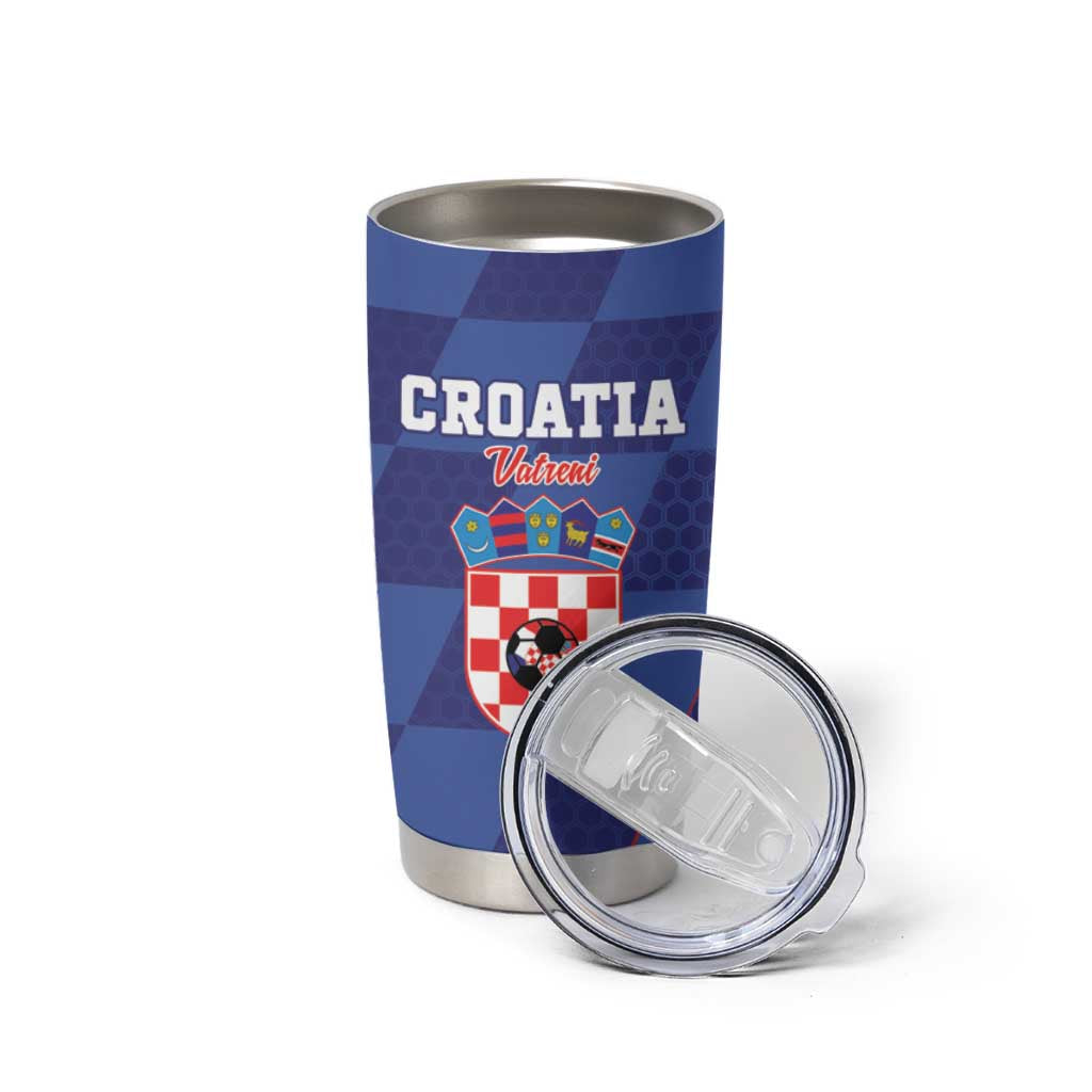 Custom Croatia Football Tumbler Cup Come On Vatreni - Wonder Print Shop