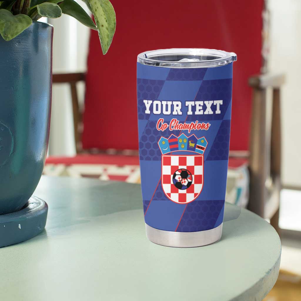 Custom Croatia Football Tumbler Cup Come On Vatreni - Wonder Print Shop