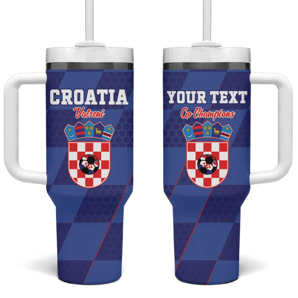 Custom Croatia Football Tumbler With Handle Come On Vatreni - Wonder Print Shop