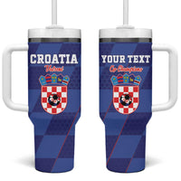 Custom Croatia Football Tumbler With Handle Come On Vatreni - Wonder Print Shop