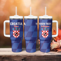 Custom Croatia Football Tumbler With Handle Come On Vatreni - Wonder Print Shop