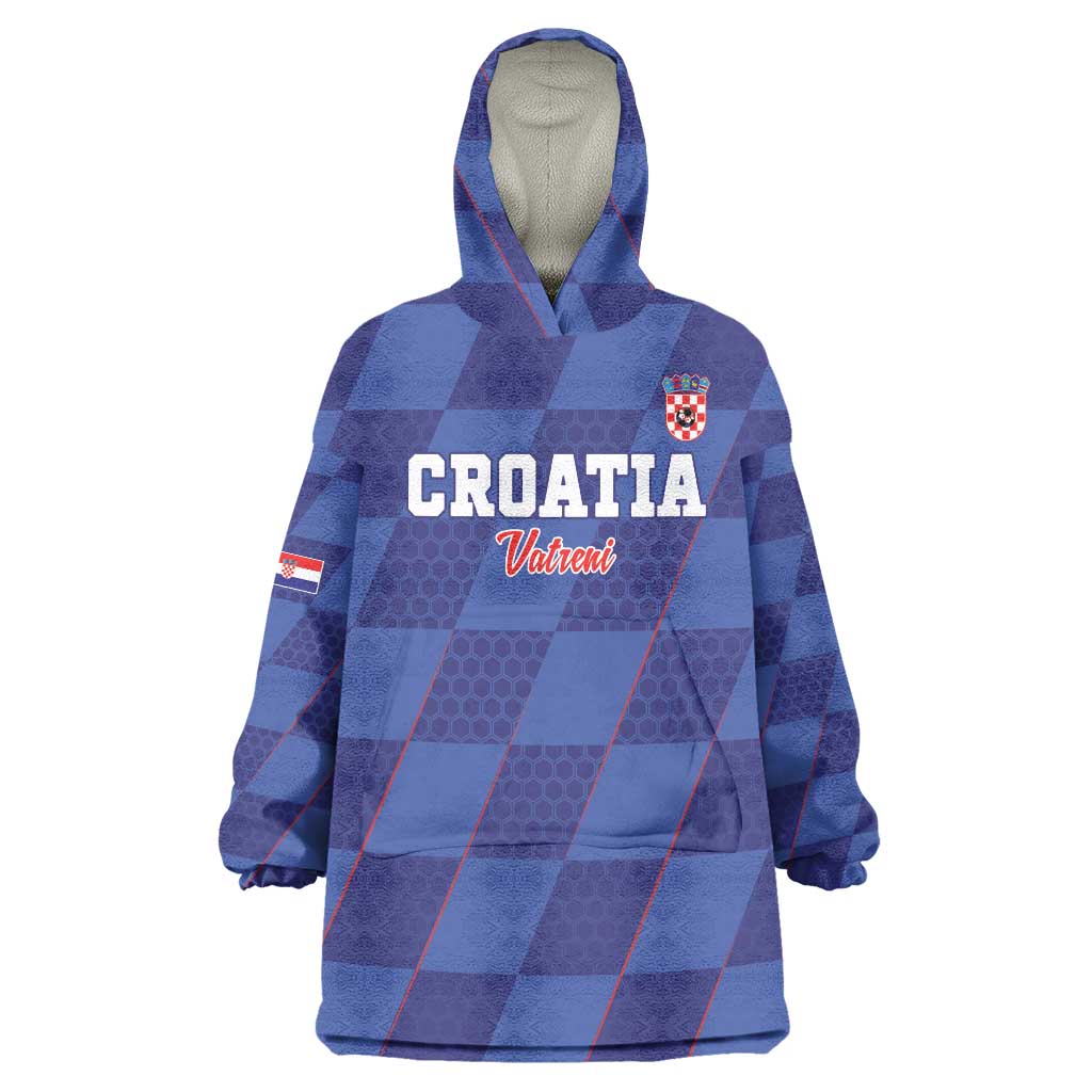 Custom Croatia Football Wearable Blanket Hoodie Come On Vatreni - Wonder Print Shop