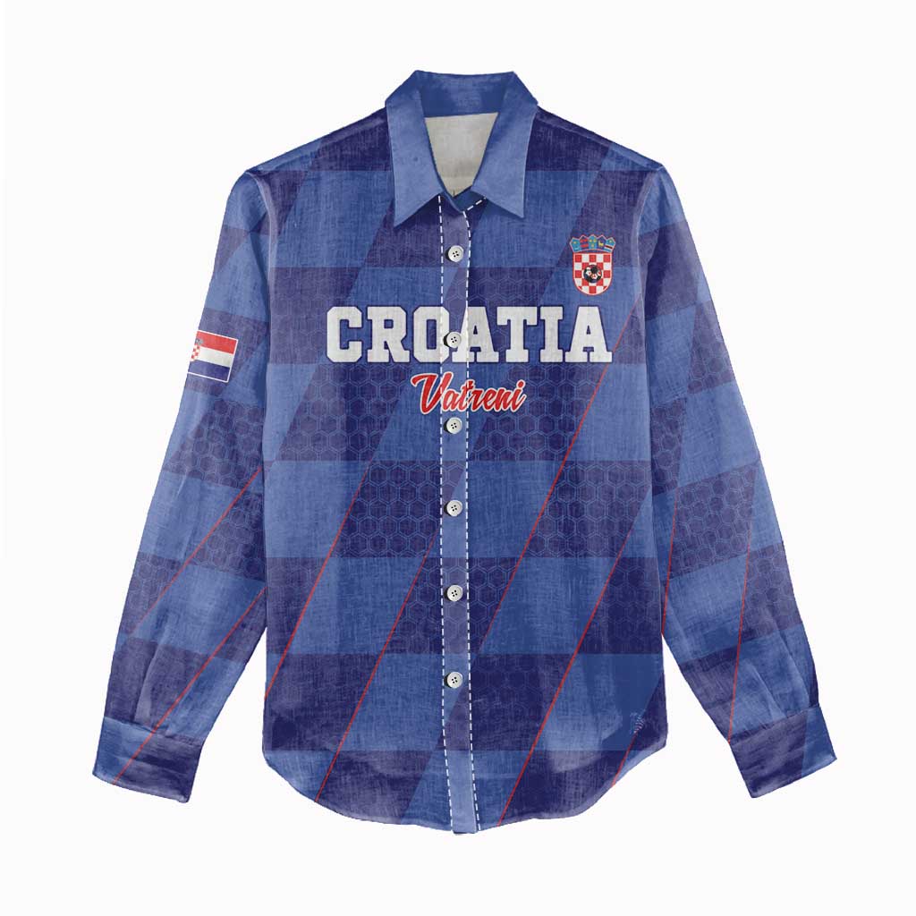 Custom Croatia Football Women Casual Shirt Come On Vatreni - Wonder Print Shop