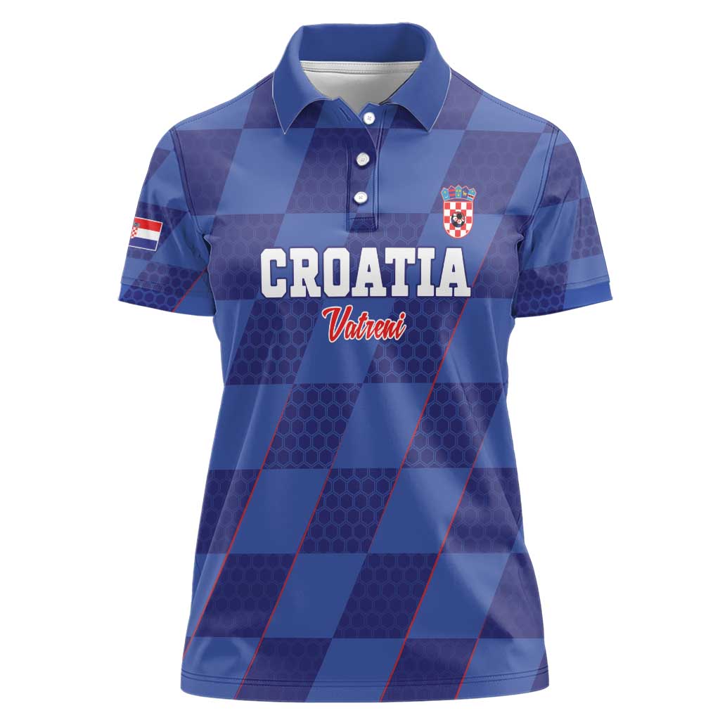 Custom Croatia Football Women Polo Shirt Come On Vatreni - Wonder Print Shop