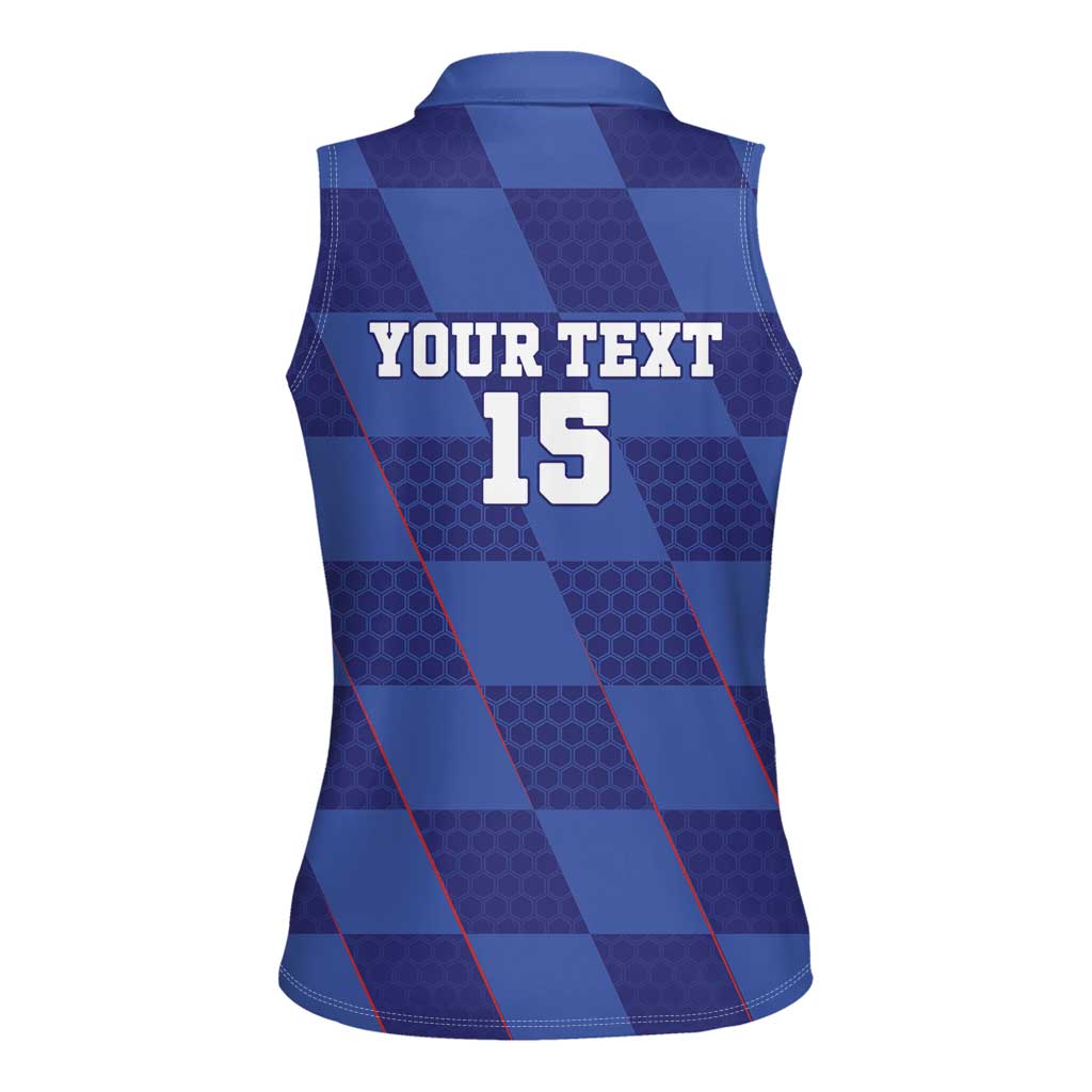 Custom Croatia Football Women Sleeveless Polo Shirt Come On Vatreni - Wonder Print Shop