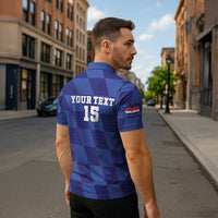 Custom Croatia Football Zipper Polo Shirt Come On Vatreni - Wonder Print Shop
