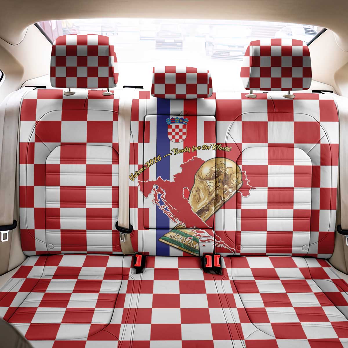 Croatia Football Back Car Seat Cover Vatreni 2026 Ready For The World - Wonder Print Shop