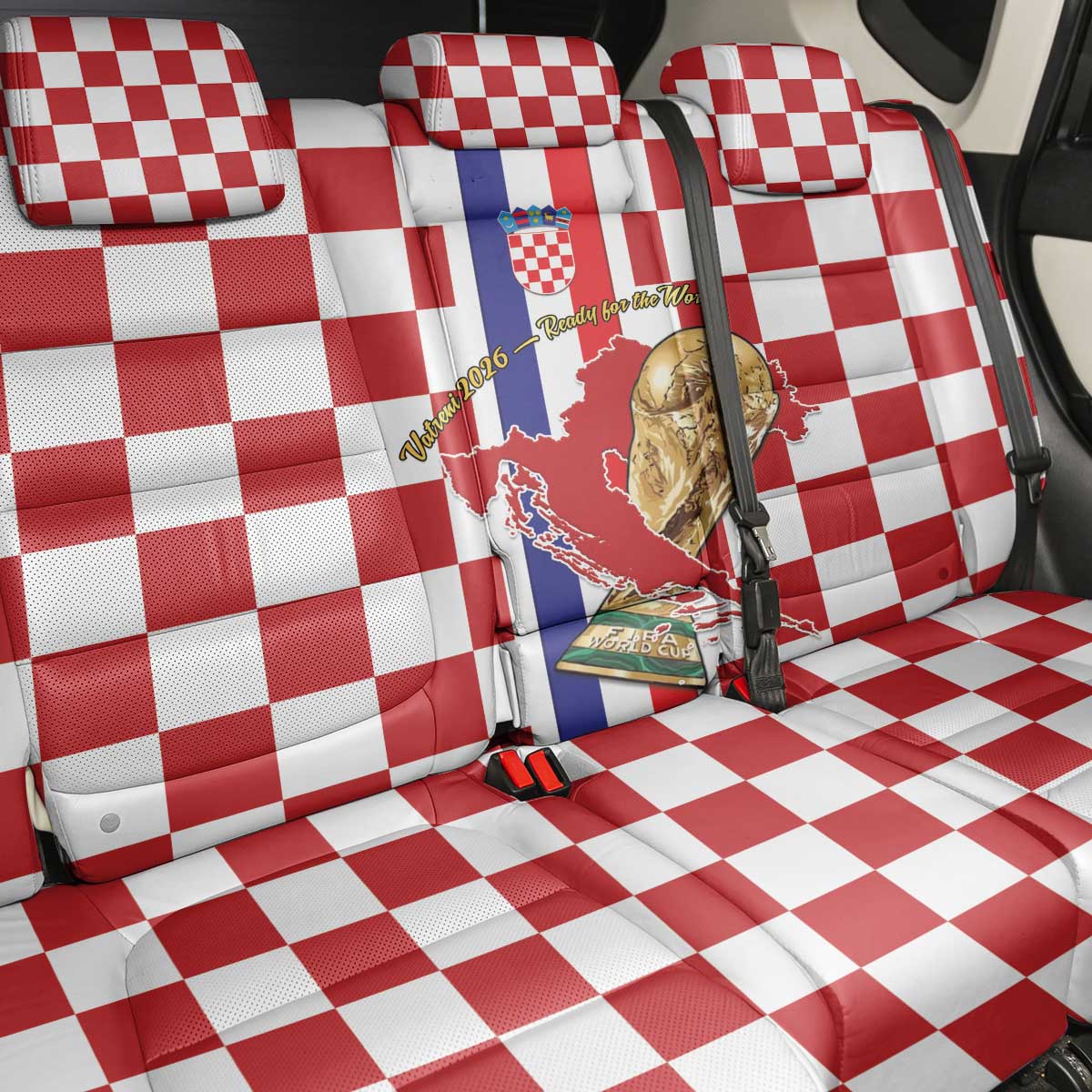 Croatia Football Back Car Seat Cover Vatreni 2026 Ready For The World - Wonder Print Shop