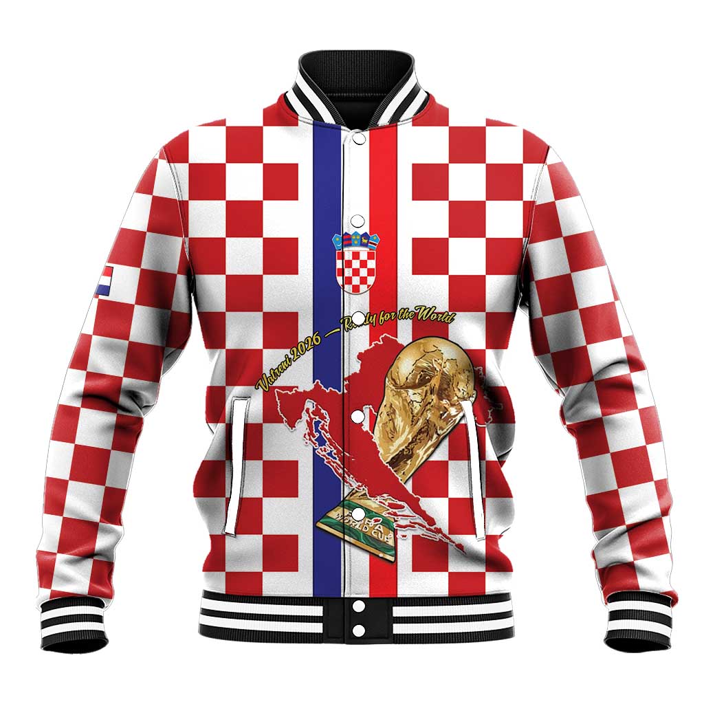 Custom Croatia Football Baseball Jacket Vatreni 2026 Ready For The World - Wonder Print Shop