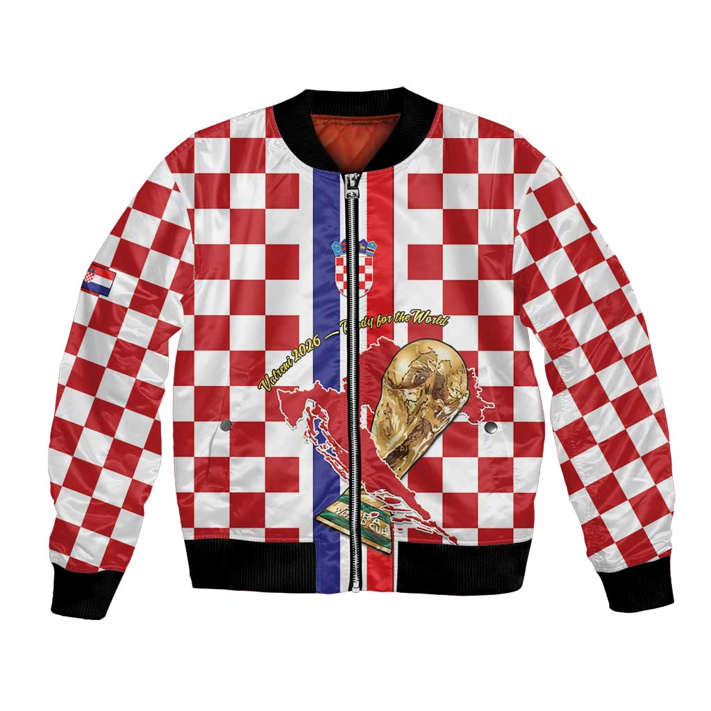 Custom Croatia Football Bomber Jacket Vatreni 2026 Ready For The World - Wonder Print Shop