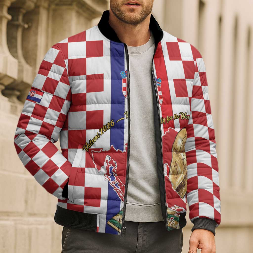 Custom Croatia Football Bomber Puffer Jacket Vatreni 2026 Ready For The World - Wonder Print Shop