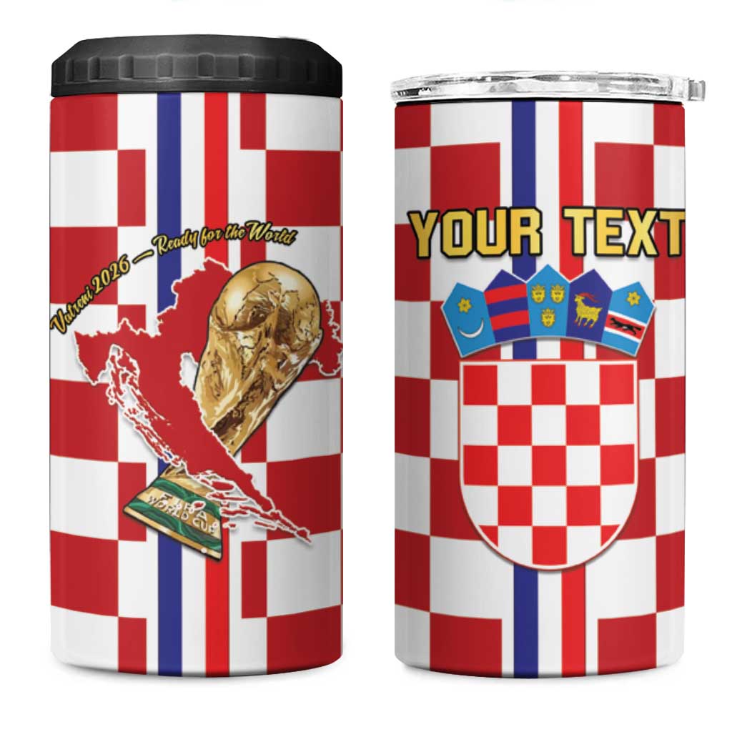 Custom Croatia Football 4 in 1 Can Cooler Tumbler Vatreni 2026 Ready For The World - Wonder Print Shop